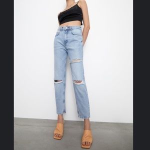 Zara ripped mom jeans